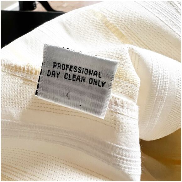 Cache Vintage Y2K Zipper Front Shirt Metallic Stripe Size Large Yellow White - Picture 13 of 14